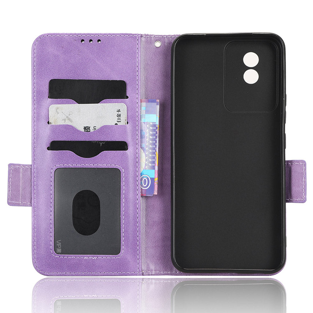 For vivo Y02 4G Protector Case PU Leather Imprinted Triangle Pattern Stand Phone Cover Wallet For vivo Y02 4G Protector Case PU Leather Imprinted Triangle Pattern Stand Phone Cover Wallet